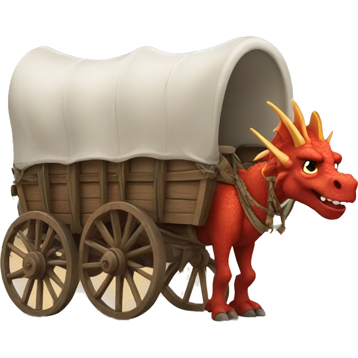 covered wagon mixed with a dragon emoji