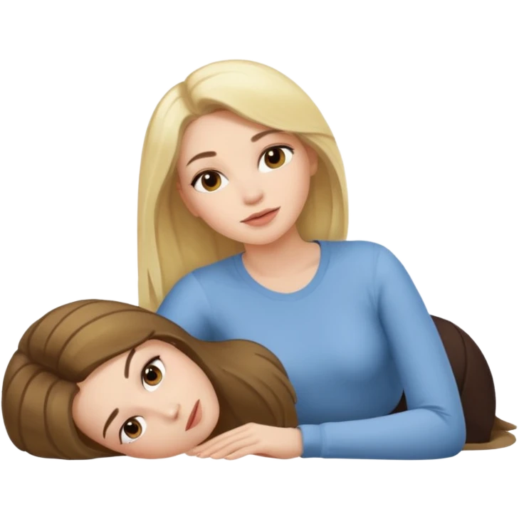 naked lying down blonde brunette wife emoji