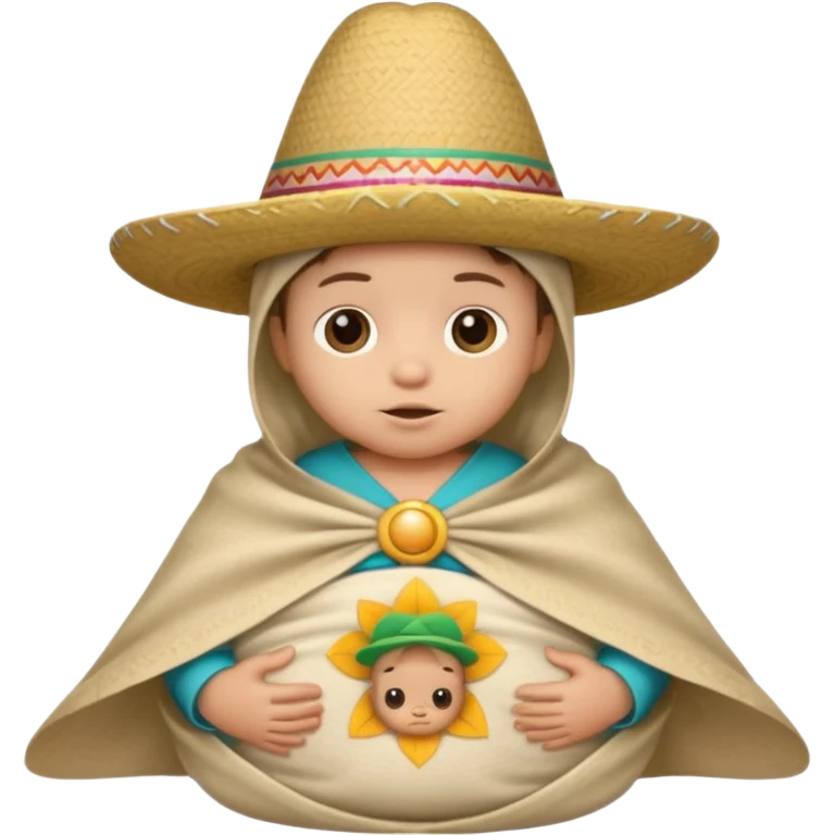 Baby in a manger with a sombrero emoji