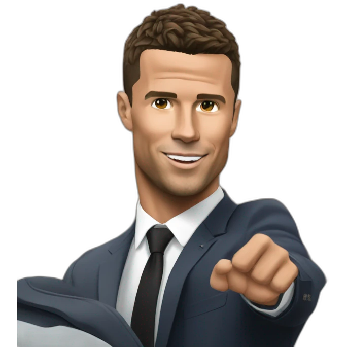 Ronaldo qui embrasse macron emoji