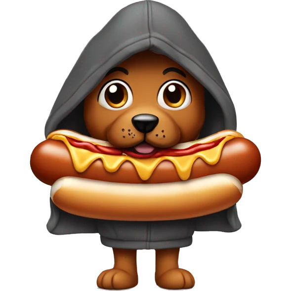 Hotdog wearing hoodie emoji