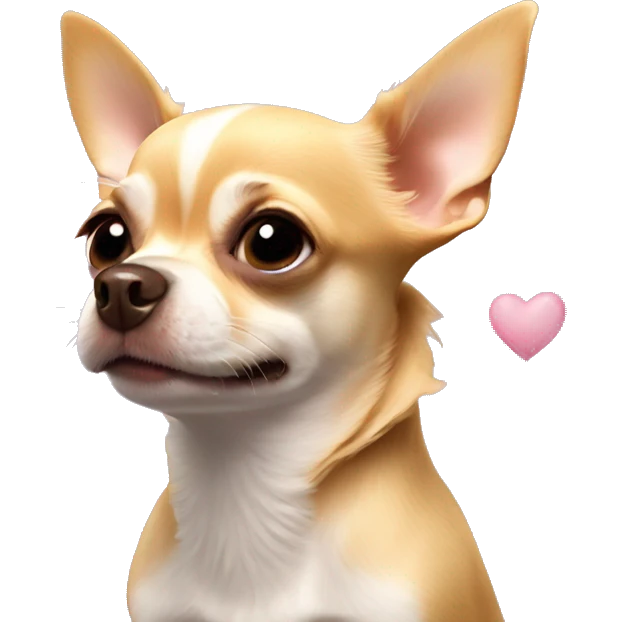 Chihuahua blowing kisses(hearts in the air) emoji