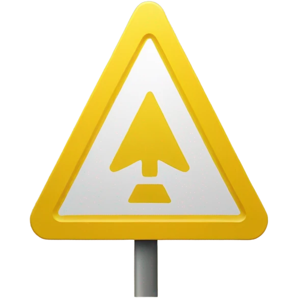 alert road sign tirangular shape, with yellow background and clear exclamation mark at center emoji