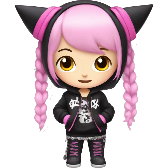 Punk kuromi with pink outfit emoji