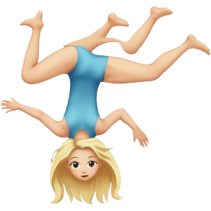 blond girl doing backflip  emoji