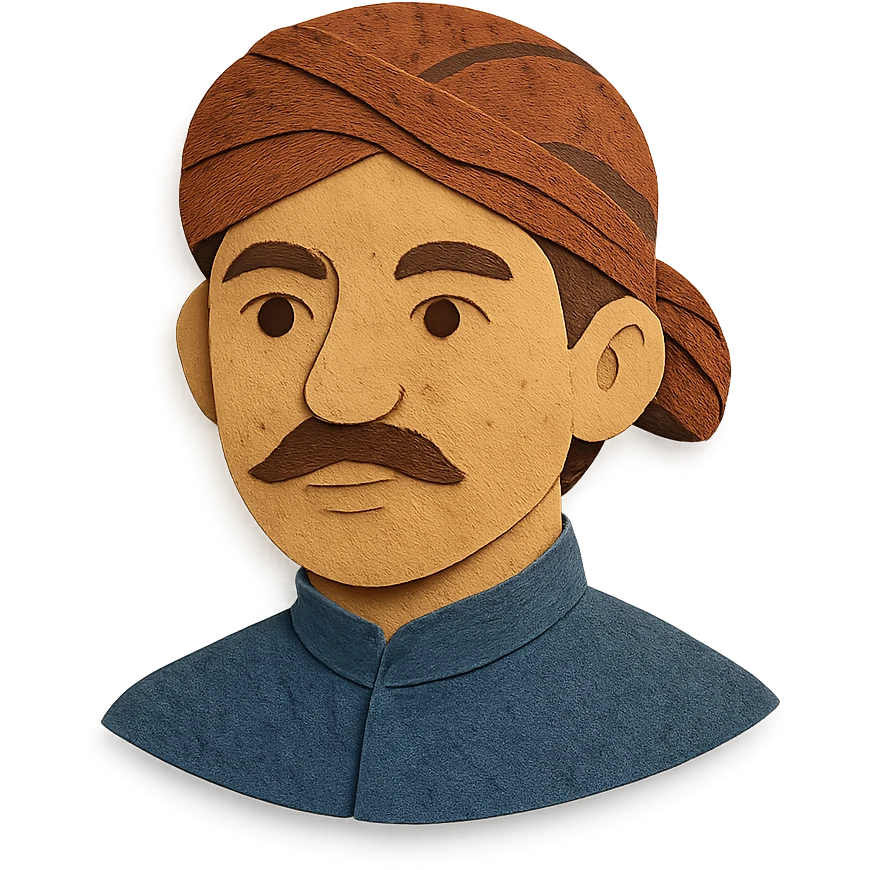 paper craft style layered look portrait of a Javanese man wearing a blangkon emoji