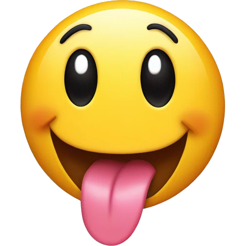 Smiley face show tongue emoji