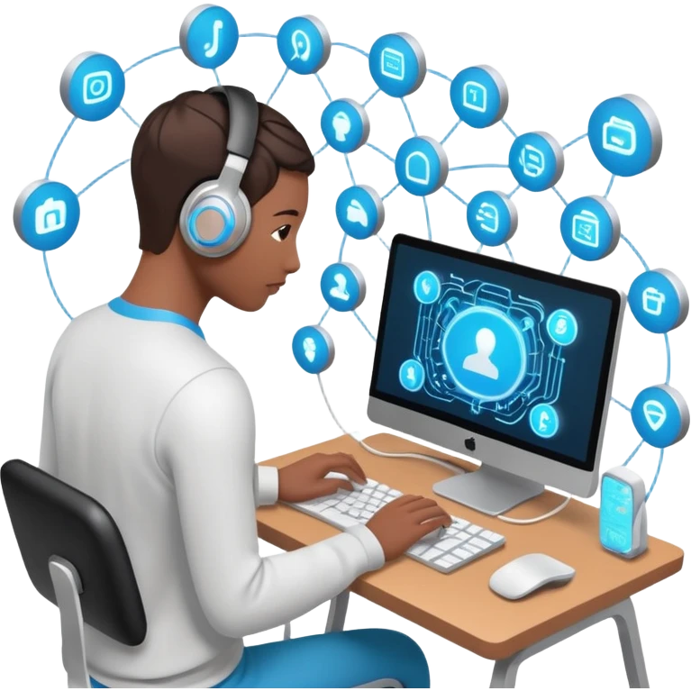 create an isometric analogous to showcase AI embedded experience in workflows, include the word AI emoji