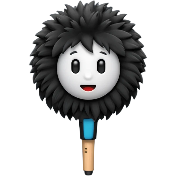 boom fluffy microphone with stick emoji