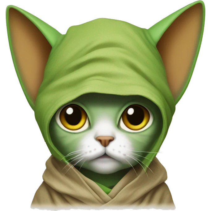 cat dressed as yoda emoji