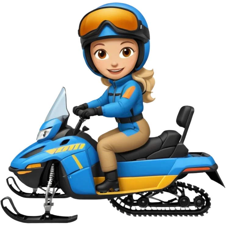 Woman on snowmobile emoji