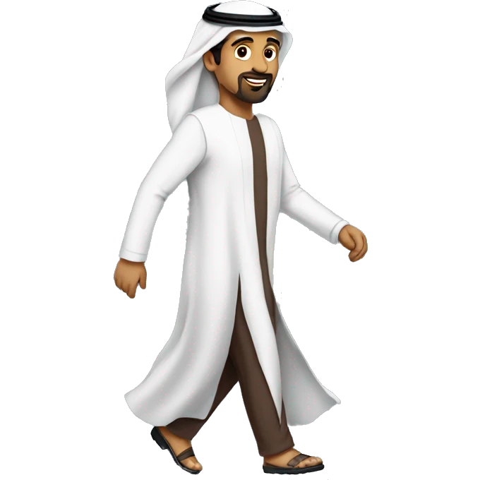 Qatari man wearing thoab walking emoji