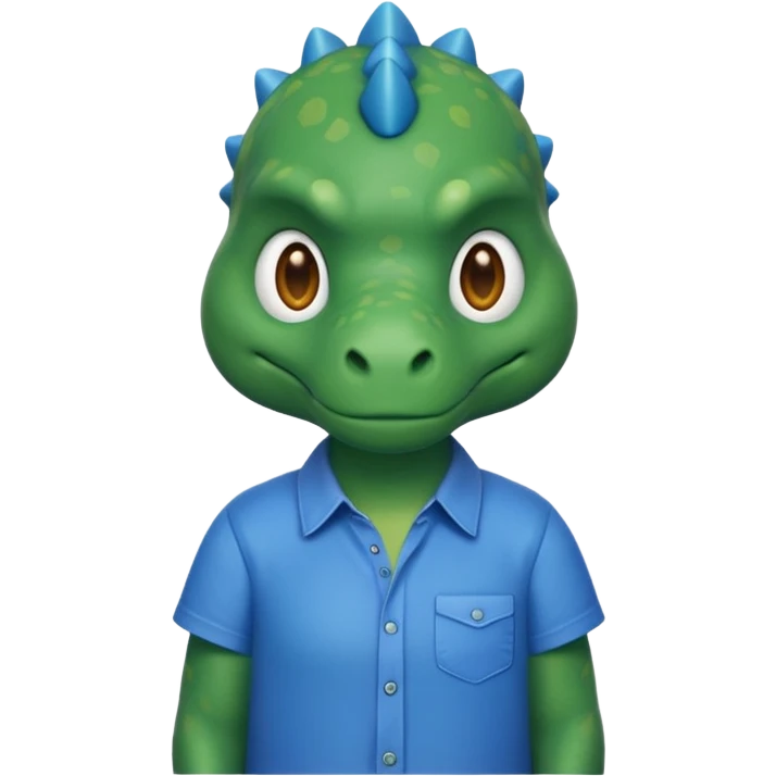blue Dinosaur wear shirt, front face emoji