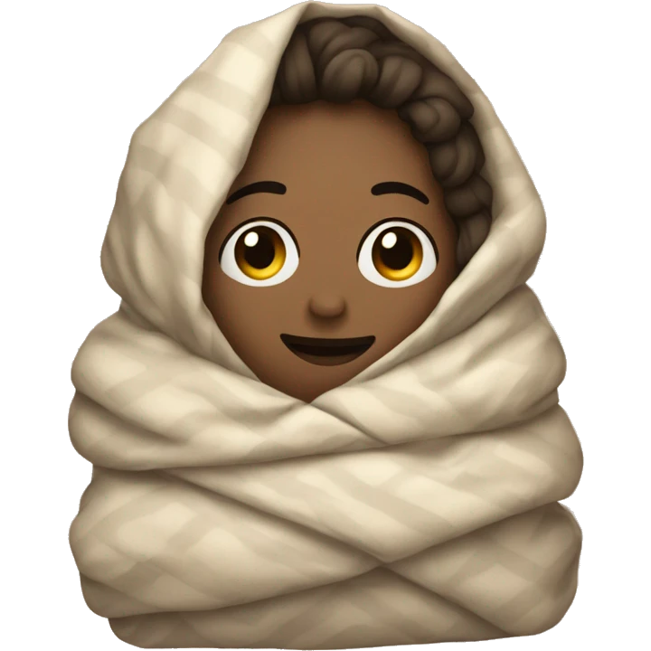 Person wrapped in blankets emoji