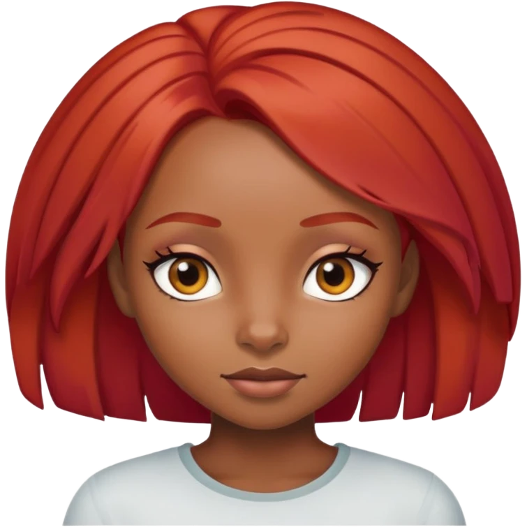 Black girl with red hair emoji