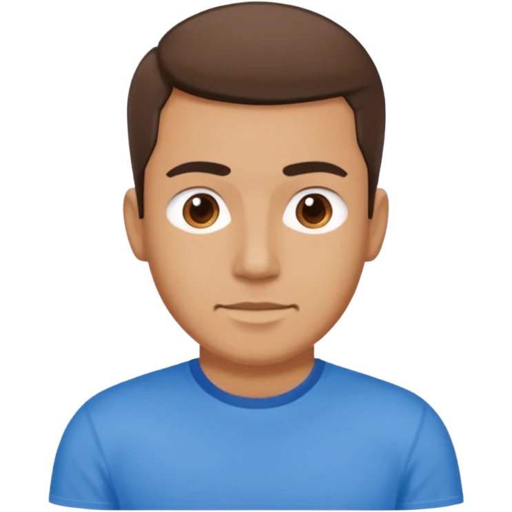 Now make a men who wears blue t shirt and on t shirt it is written mayank emoji