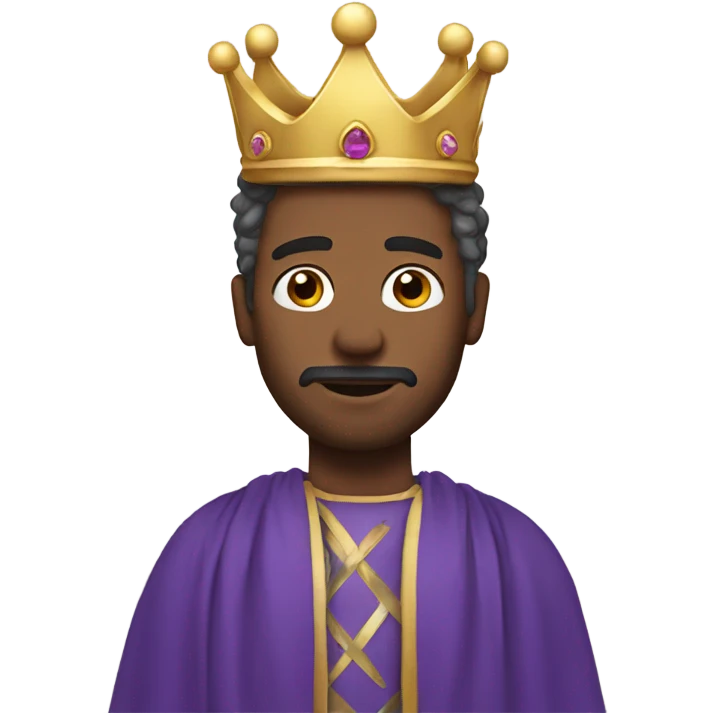 man with crown and wearing gown emoji
