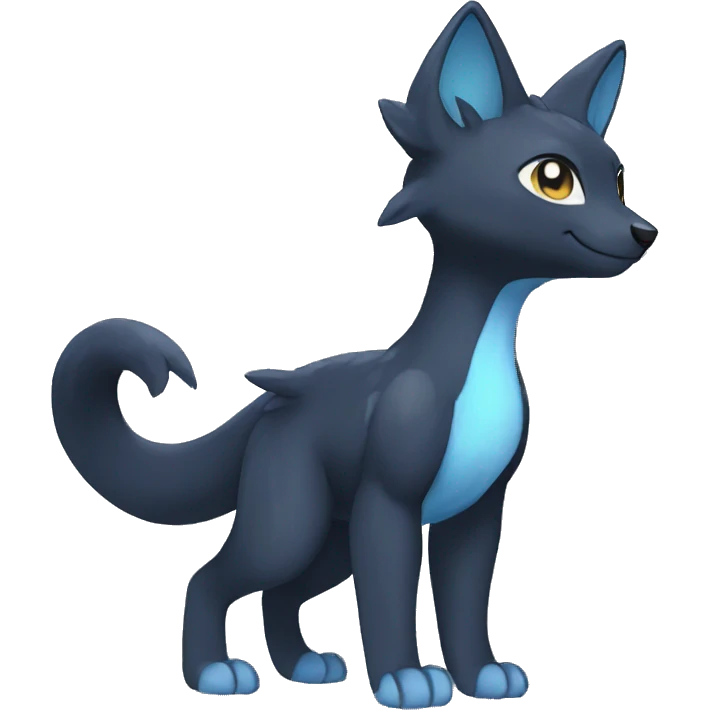 Cute cool black blie animal hybrid Fakemon full body emoji