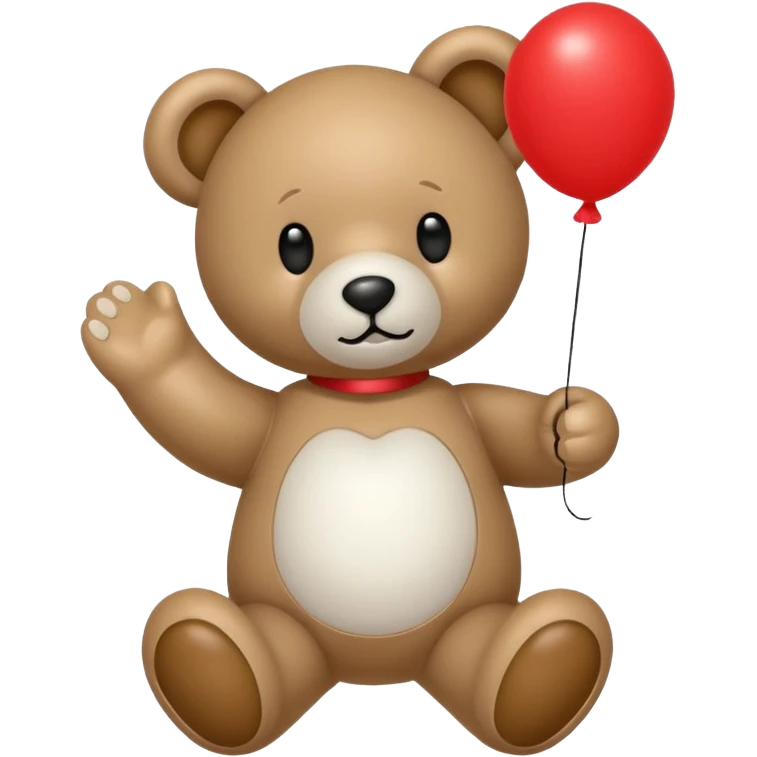Niedliches gespenst in teddybärform mit einem luftballon in der hand emoji