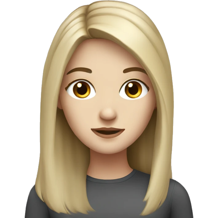 a white girl with grey eyes and dark blond hair emoji
