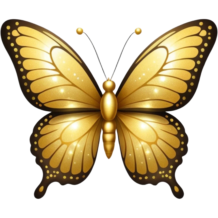 Golden shimmery glitter butterfly emoji emoji