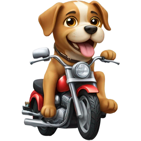 Dog on motorcycle  emoji
