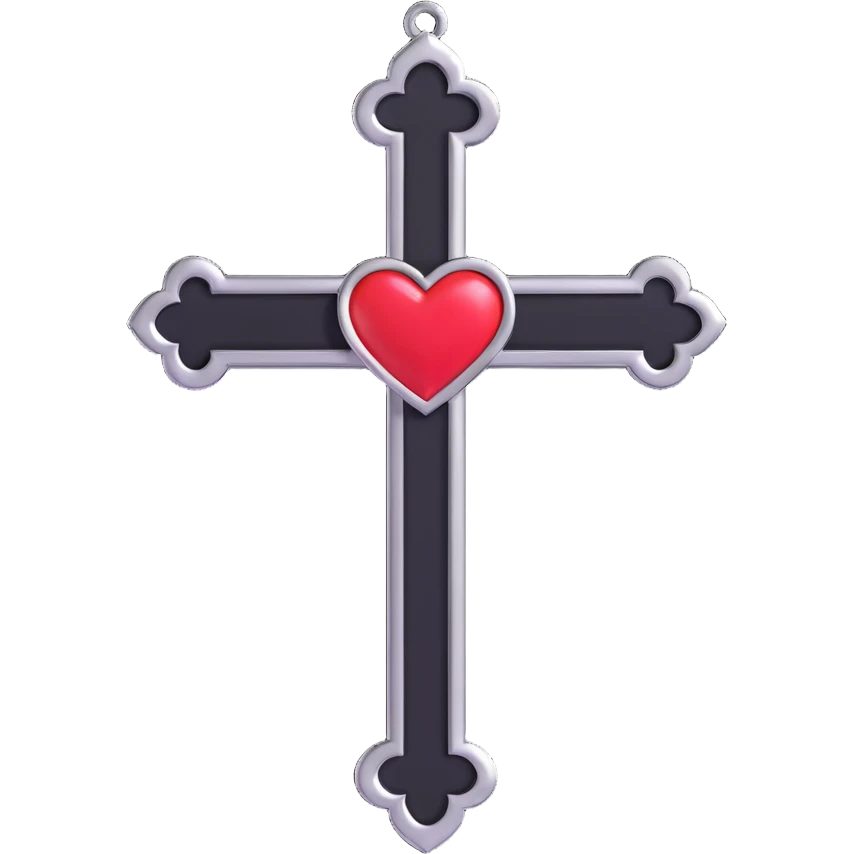 Light pink Chrome heart cross  emoji