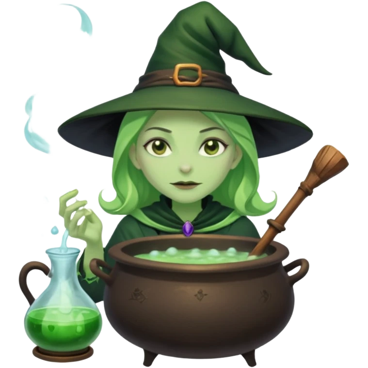 green witch cooking potion emoji