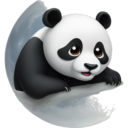 Panda on a moon emoji