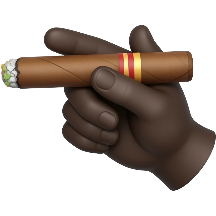 Blunt smoke black hand emoji