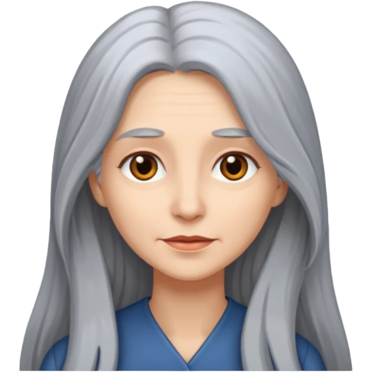 Woman with long grey hair emoji