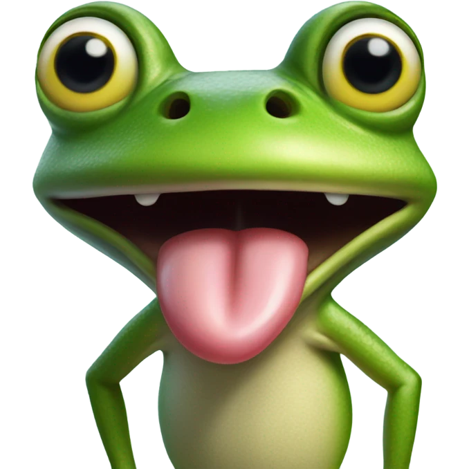 Frog sticking tongue out emoji