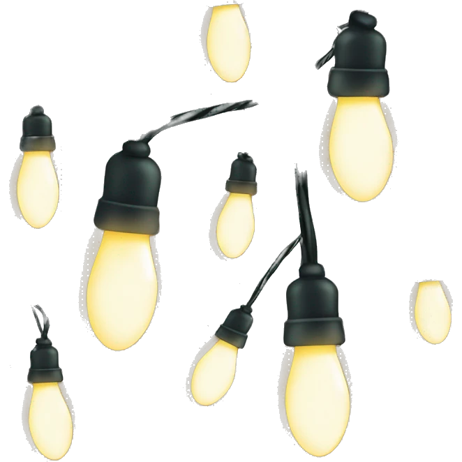 String of white and gold Christmas lights  emoji