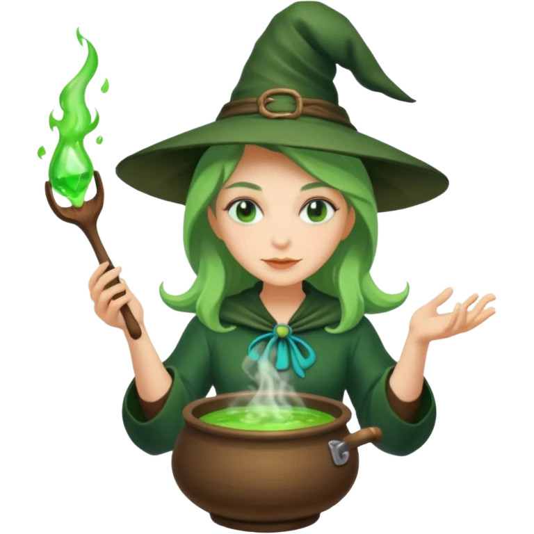 green witch cooking potion emoji