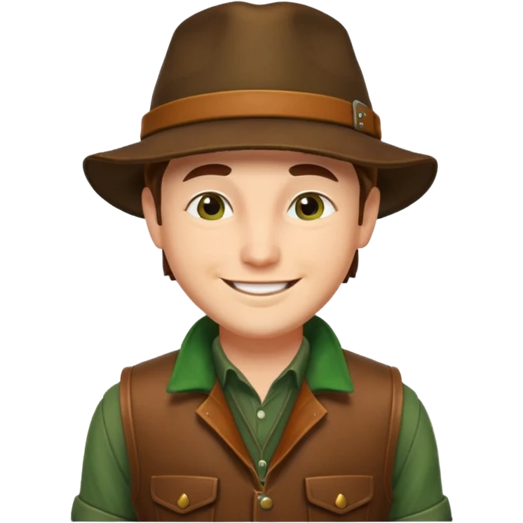 man hunter, smiling, minimal background emoji