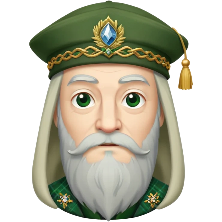 Dumbledore green scotland Tam o'shanter cap with decorative patterns emoji