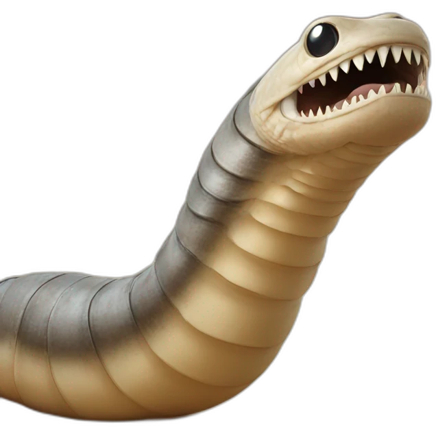 Dune sandworm with no eyes, giant mouth, face forwards emoji