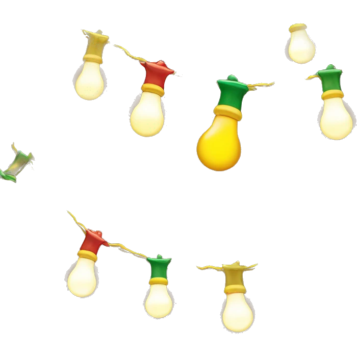garlands with small bulbs emitting warm light. The light bulbs are multicolored (red, green, yellow) or in one golden tone. The garland should look bright and festive emoji
