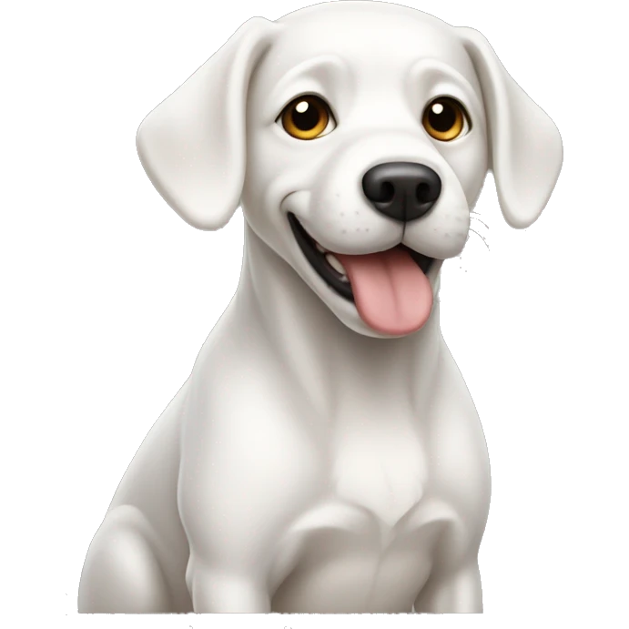 A white dog emoji