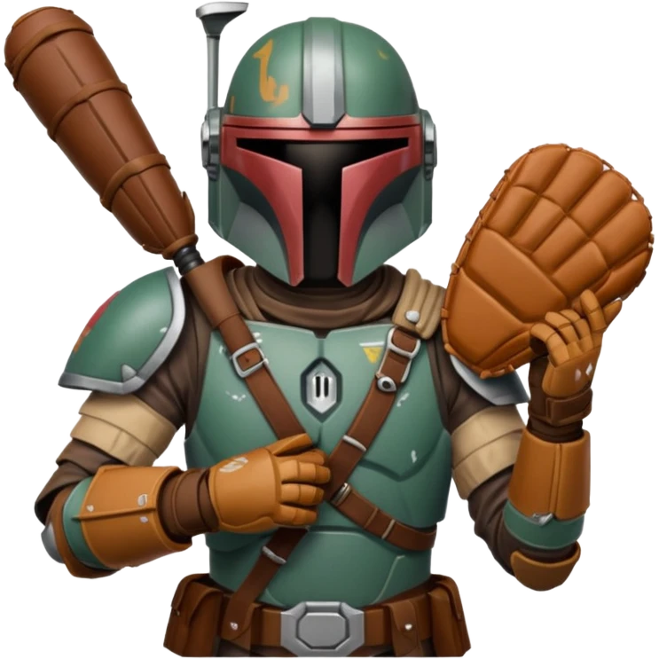 Mandalorian with a Catcher's mitt emoji