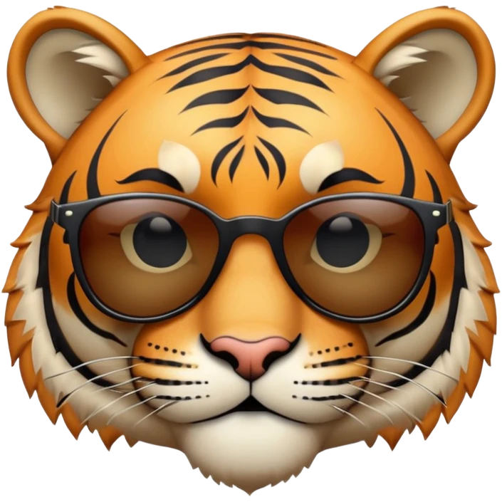 cool tiger face with sunglasses for Twitch emote emoji