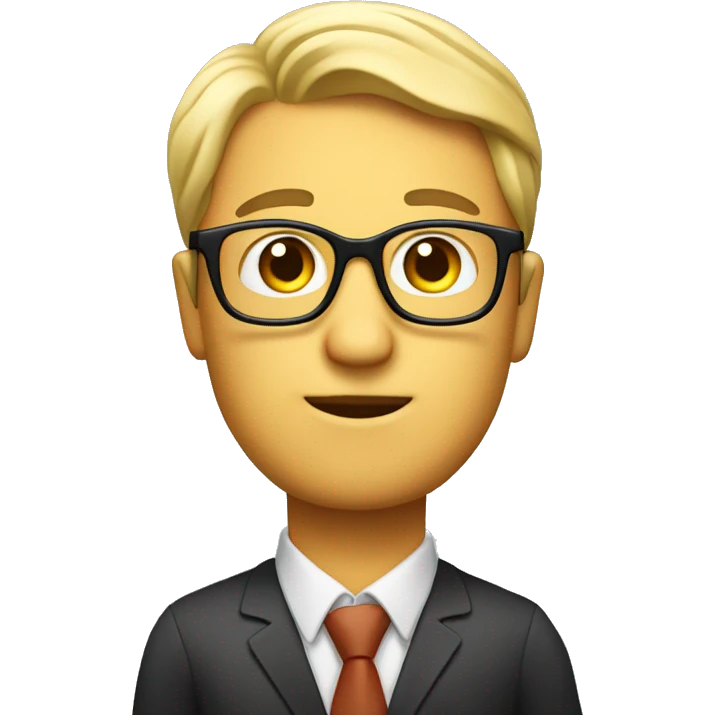 i want an emoji of a man that looks like an expert in teaching business , with glasses and a book in his han emoji