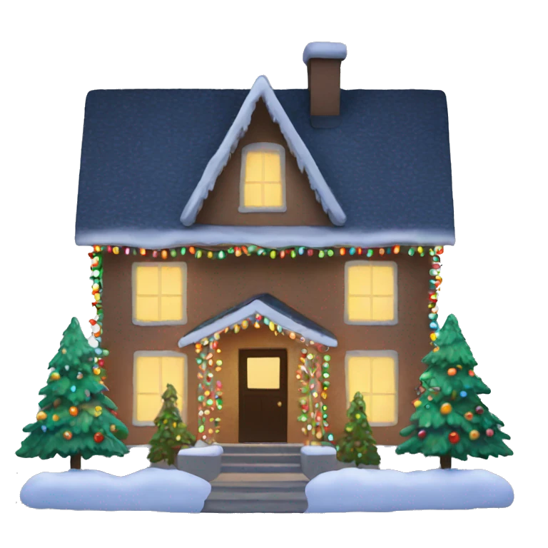 House with Christmas lights  emoji