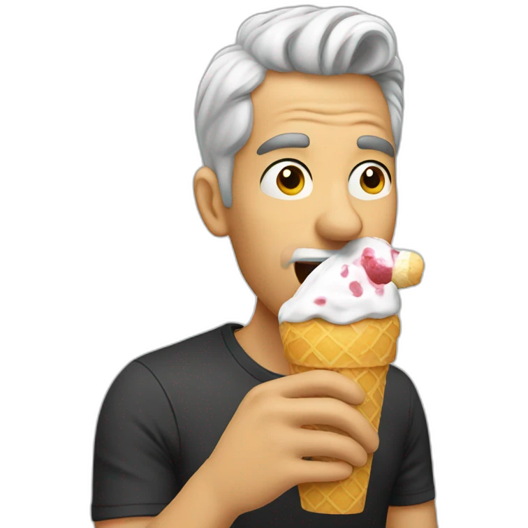 man licking icecream emoji