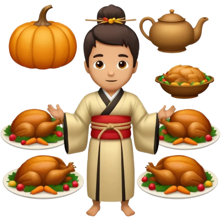 Man in Japan at Thanksgiving emoji