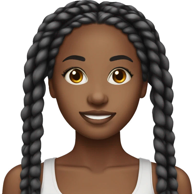 Pretty Black girl with box braids emoji