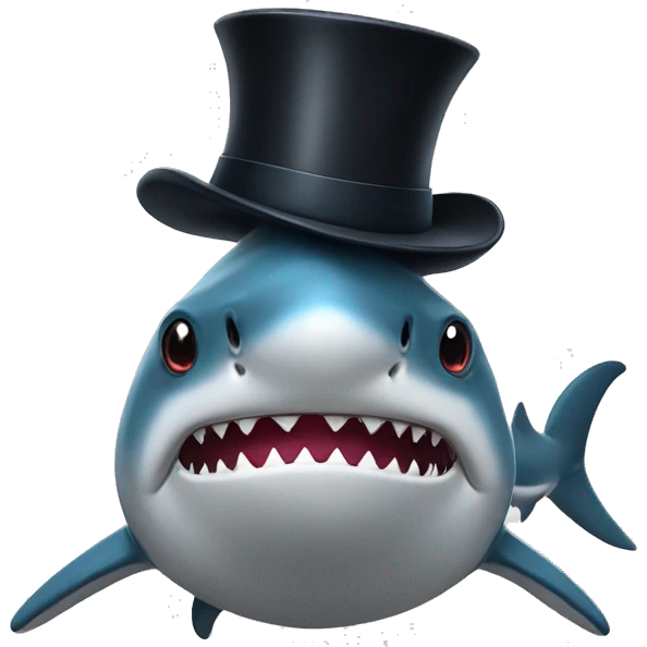 Shark with tophat emoji