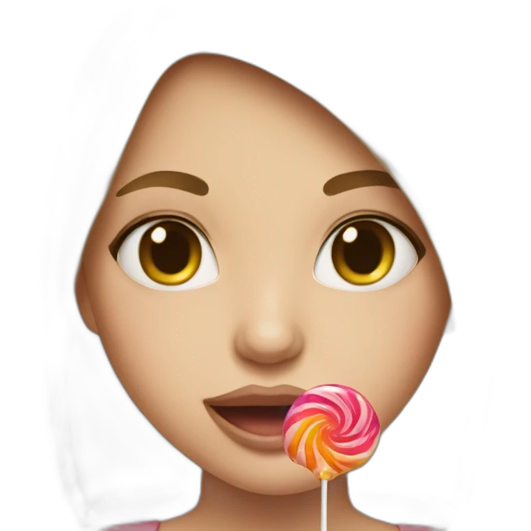 Girl With lolipop in mouth emoji