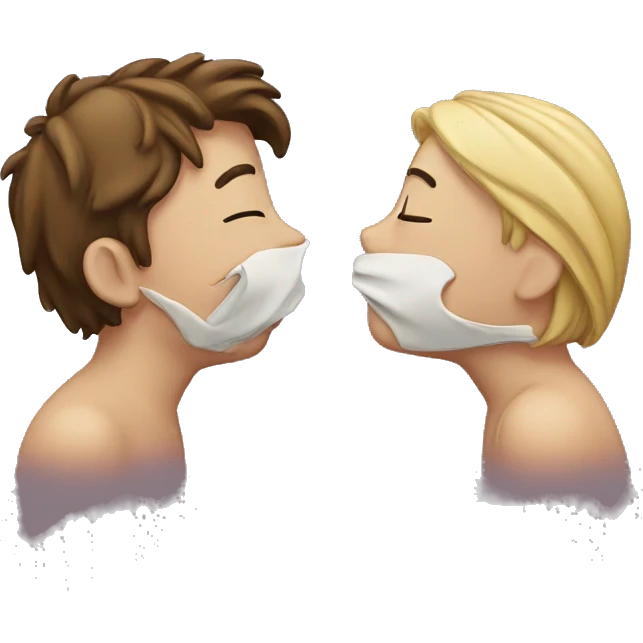 Kissing with crying emoji