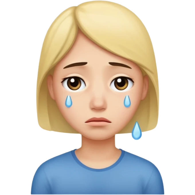 Sad face with tears emoji